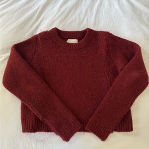 Cinq à Sept Rich Burgundy Crew Neck Sweater
